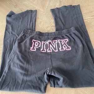 VS-PINK black sweat pants with pink lettering on back (XS)
